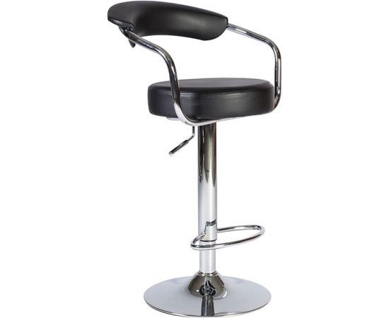 Bāra krēsls LEON 51x47xH90-108cm hroma/melns