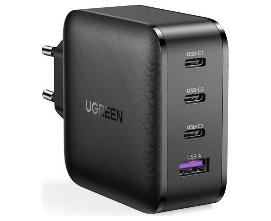 Ugreen PPS 65W USB / 3x USB Type C QC 3.0 Power Delivery SCP FCP AFC tīkla lādētājs melns