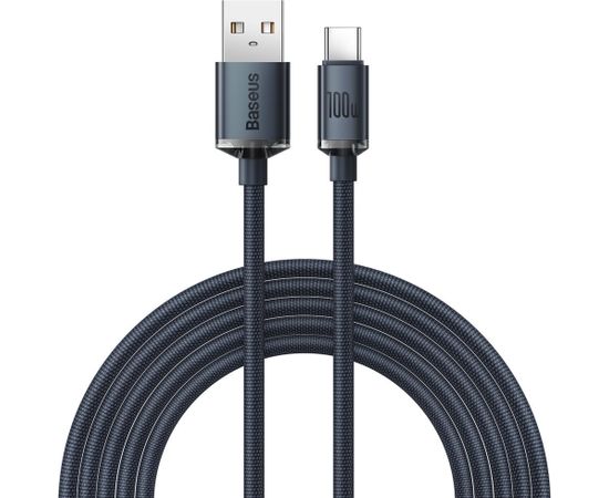 Baseus Crystal Shine Series USB ātrās uzlādes kabelis USB Type A - USB Type C 100W 2m melns