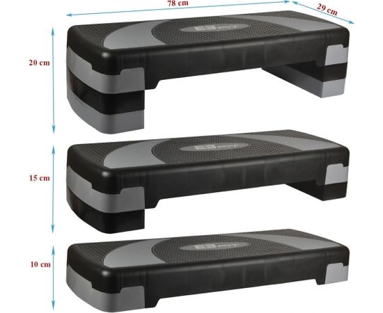 Aerobikas stepa platforma 78X29cm 3-pakāpju Eb Fit regulēšana Степ