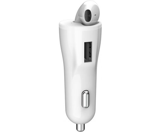 XO CB1 Автомобильная зарядка с гарнитурой Bluetooth 5.0 / Белые