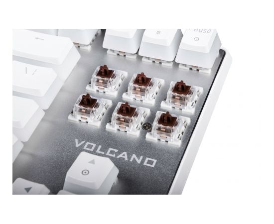 Modecom Volcano Lanparty Pudding Edition RGB (Outemu Brown) Mechanical Keyboard, White