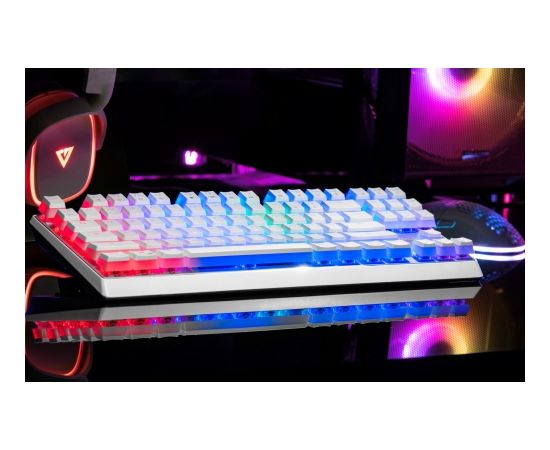 Modecom Volcano Lanparty Pudding Edition RGB (Outemu Brown) Mechanical Keyboard, White