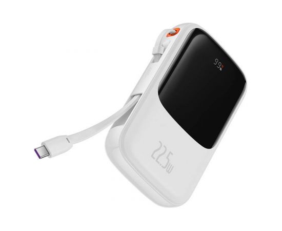 Powerbank Baseus Qpow Pro with USB-C cable, USB-C, USB, 10000mAh, 22.5W (white)