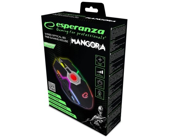 Esperanza EGM701 mouse Right-hand USB Type-A Optical 7200 DPI