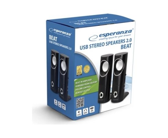 Esperanza 2.0 BEAT speaker set 2.0 channels 6 W Black