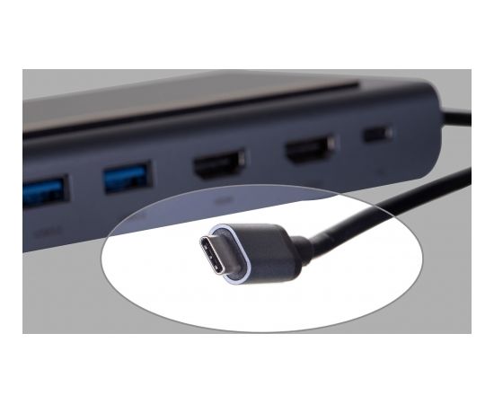 UNITEK HUB USB-C 11IN1, USB-C, RJ45, MST, 100W PD