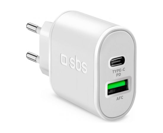 Unknown Travel Charger 2.1A Type C PD 20W + 1USB By SBS White