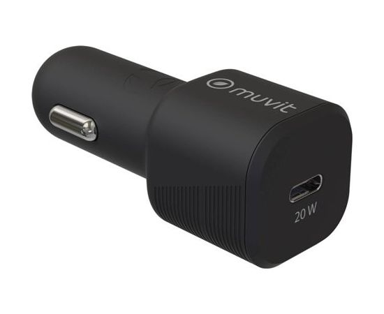 Car Charger PD 20W 3.0A Type-C By Muvit Black