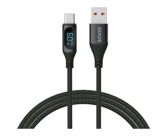 SAVIO USB - USB-C cable with display, CL-172, 1 m, black