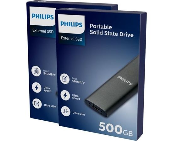 Philips External SSD 500GB Ultra speed Space grey
