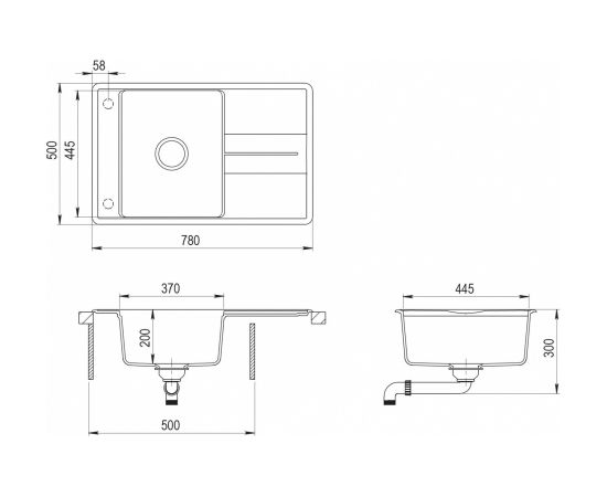 Teka Estela 50 B-TQ onyks sink