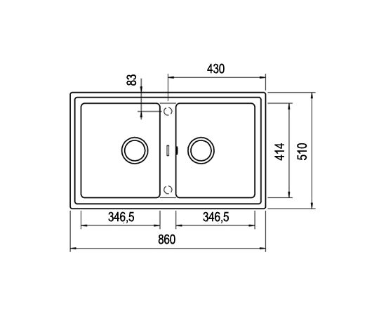 Sink Teka Stone 90B TG dark grey