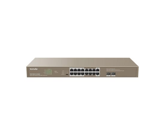 Tenda TEG1118P-16-250W network switch Unmanaged Gigabit Ethernet (10/100/1000) Power over Ethernet (PoE) 1U Brown