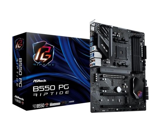 Mainboard|ASROCK|AMD B550|SAM4|ATX|Memory DDR4|Memory slots 4|3xPCI-Express 16x|1xPCI-Express 3.0 1x|2xM.2|1xHDMI|2xUSB 2.0|8xUSB 3.2|1xPS/2|1xOptical S/PDIF|1xRJ45|5xAudio port|B550PGRIPTIDE
