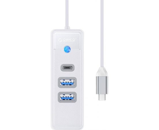 Orico Hub Adapter USB-C to 2x USB 3.0 + USB-C, 5 Gbps, 0.15m (White) USB / Type-C Hub
