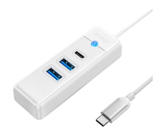 Orico Hub Adapter USB-C to 2x USB 3.0 + USB-C, 5 Gbps, 0.15m (White)