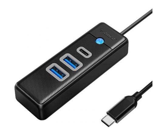 Orico Hub Adapter USB-C to 2x USB 3.0 + USB-C, 5 Gbps, 0.15m (Black)