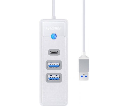 Orico Hub Adapter USB to 2x USB 3.0 + USB-C, 5 Gbps, 0.15m (White) USB / Type-C Hub
