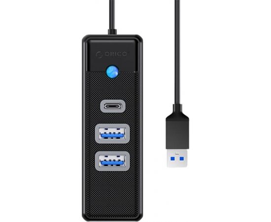 Orico Hub Adapter USB to 2x USB 3.0 + USB-C, 5 Gbps, 0.15m (Black)