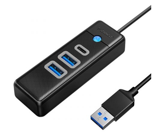 Orico Hub Adapter USB to 2x USB 3.0 + USB-C, 5 Gbps, 0.15m (Black)