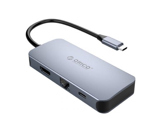 Orico 6-in-1 Adapter Hub, HDMI 4K + 3x USB 3.0 + RJ45+ USB-C PD 100W