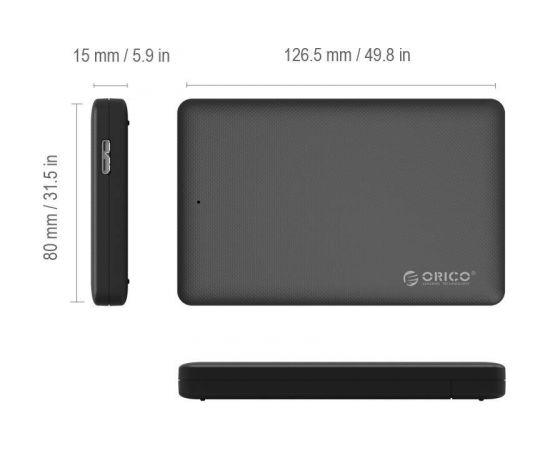 External Hard Drive Enclosure Orico, HDD/SSD 2.5" USB3.0 type B