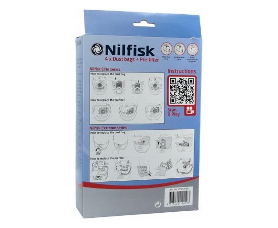 Nilfisk Elite hoover bags 107412688 4 pcs.