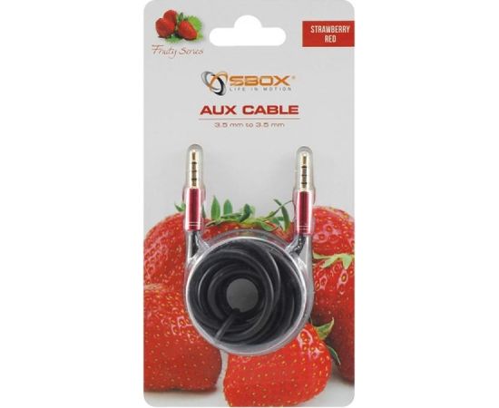 Sbox AUX Cable 3.5mm to 3.5mm strawberry red 3535-1.5R