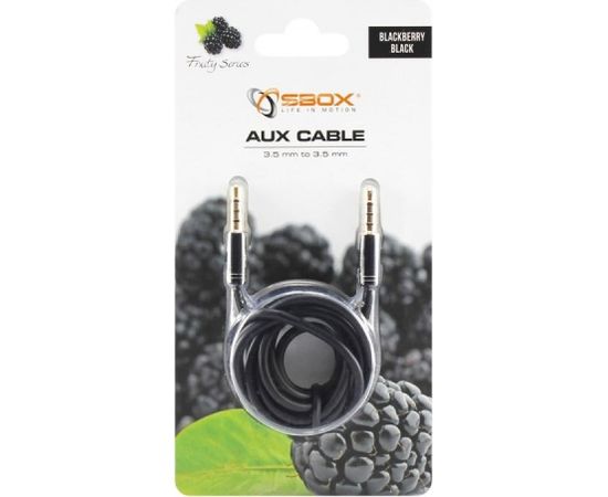 Sbox AUX Cable 3.5mm to 3.5mm blackberry black 3535-1.5B