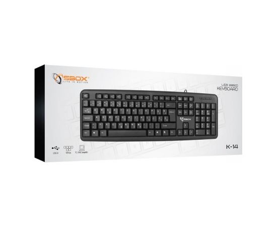 Sbox Keyboard Wired USB K-14 US