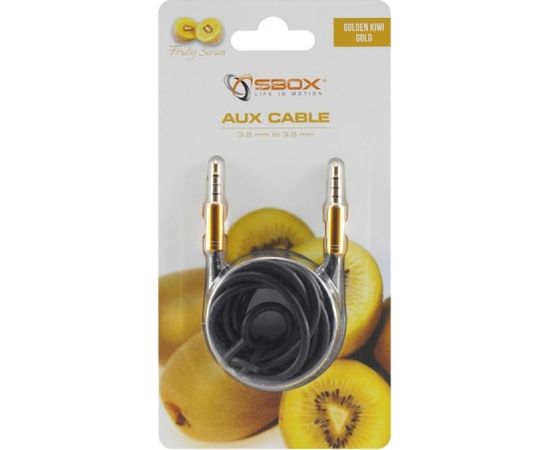 Sbox AUX Cable 3.5mm to 3.5mm golden kiwi gold 3535-1.5G