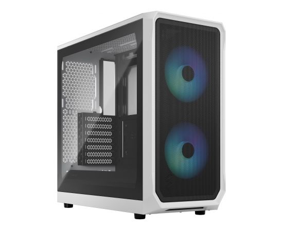 Fractal Design Focus 2 RGB White TG Clear Tint, Midi Tower, Power supply included No