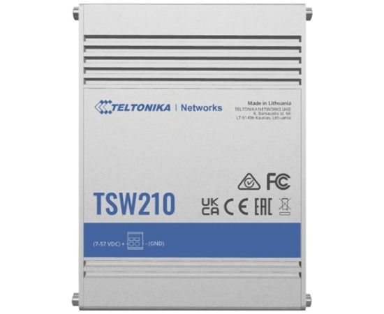 Teltonika Switch TSW210 No, Unmanaged, Wall mountable, 1 Gbps (RJ-45) ports quantity 8