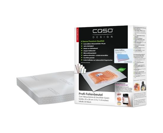 Caso Foil Bags 01219 50 units, Dimensions (W x L) 20 x 30 cm, Ribbed