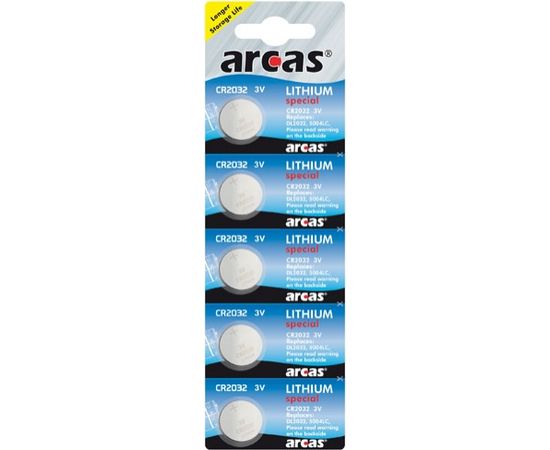 Arcas CR2032, Lithium, 5 pc(s)