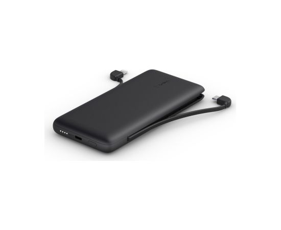 Belkin BOOST CHARGE Plus Power Bank 10000 mAh, Integrated LTG and USB-C cables, Black, 18 W