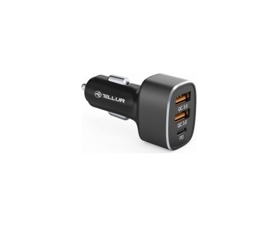 Tellur Car Charger FCC9, 56W, 9A (2XQC 3.0 + PD20W) black