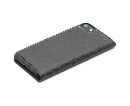 Tellur Book case Ostrich Genuine Leather for iPhone 7 black