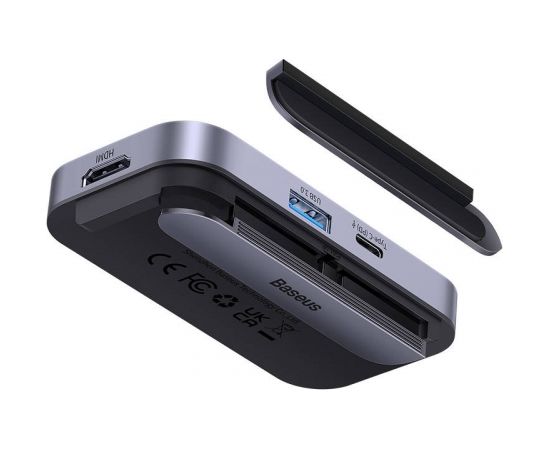 Hub 6in1 Baseus PadJoy Series USB-C to USB 3.0 + HDMI + USB-C PD + jack 3.5mm + SD/TF (Grey)