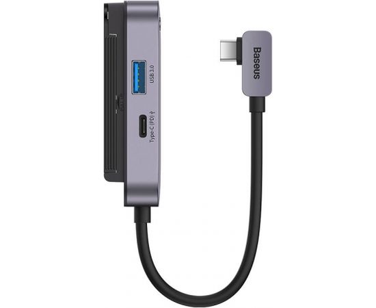 Hub 6in1 Baseus PadJoy Series USB-C to USB 3.0 + HDMI + USB-C PD + jack 3.5mm + SD/TF (Grey)