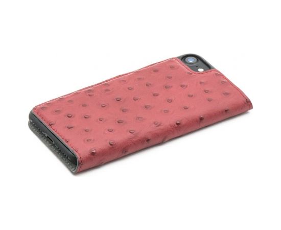 Tellur Book case Ostrich Genuine Leather for iPhone 7 red