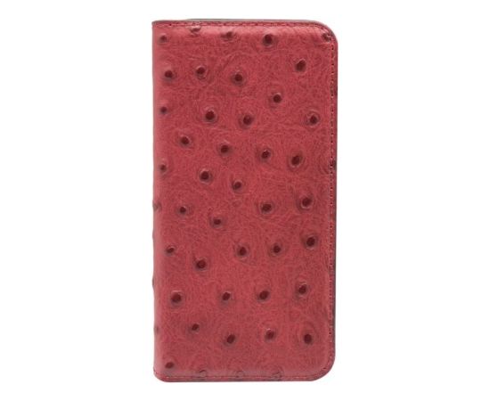 Tellur Book case Ostrich Genuine Leather for iPhone 7 red