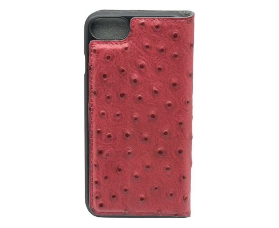 Tellur Book case Ostrich Genuine Leather for iPhone 7 red