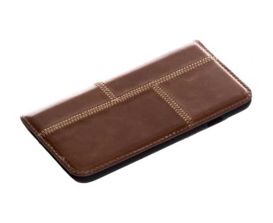 Tellur Book case Patch Genuine Leather for iPhone 7 brown
