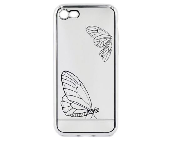 Tellur Cover Silicone for iPhone 7 Butterfly silver