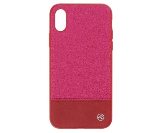 Tellur Cover Synthetic Leather Glitter II for iPhone X/XS pink