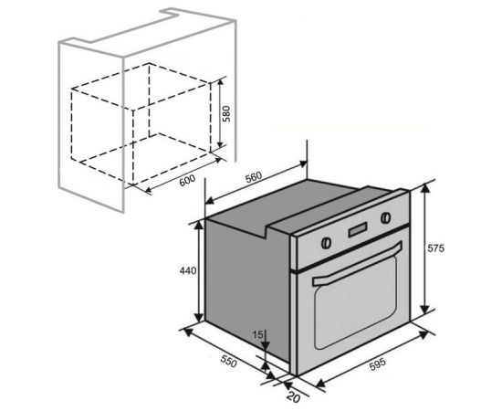 Integrated oven Schlosser OE615BL