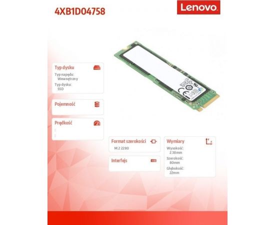 SSD Lenovo 2 TB M.2 2280 PCI-E x4 Gen4 NVMe (4XB1D04758)