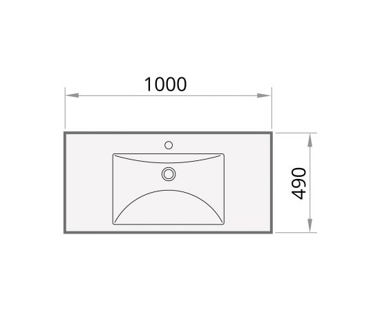 PAA izlietne Long Step, 1000x490 mm, balta